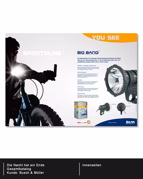 Werbung für starke Fahrradlampe